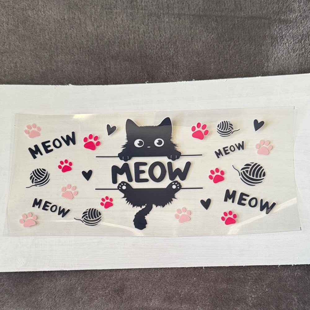 Black and Pink Cat Cup Wrap